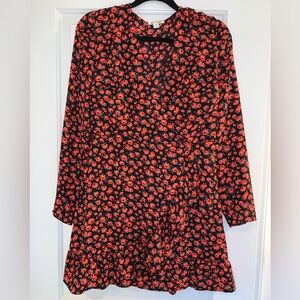 Black and Red, rose patterned, dress 🌹🖤